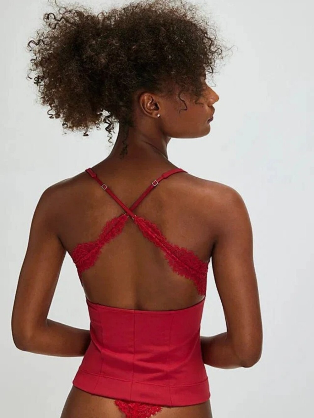 NWT FREE PEOPLE INTIMATELY LOOKING GOOD CAMI Size M RED - Picture 2 of 10